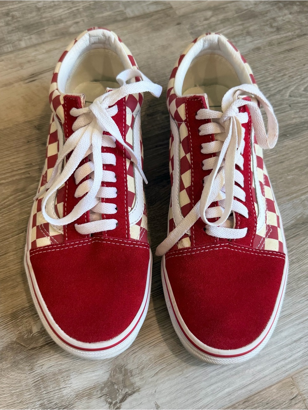 VANS | Old Skool Checkerboard Racing Red Sneakers